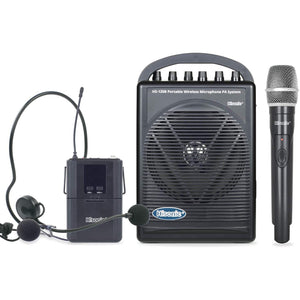 Hisonic HS120B Rechargeable & Portable PA (Public Address) System with Built-in UHF Wireless Microphone (1 Handheld +1 Belt-Pack)