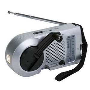 Kaito KA006 Hand Crank Emergency AM/FM Radio with Flashlight, Color Silver