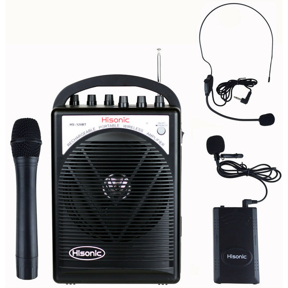 Hisonic HS120BT Portable Speaker System with Wireless Microphones