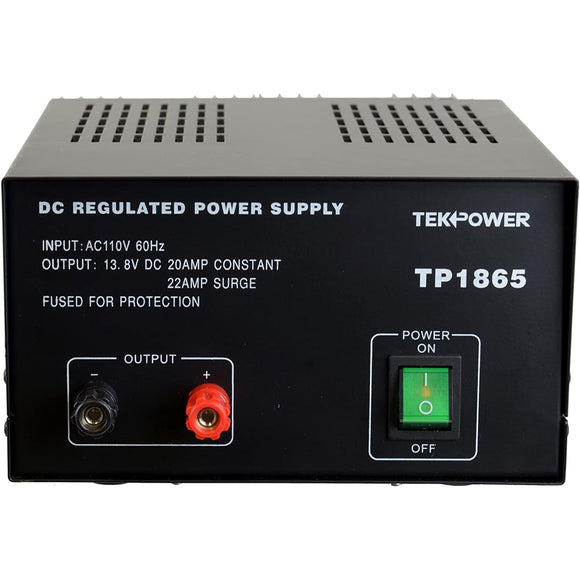 TekPower TP1865 22 Amp DC 13.8V Regulated Power Supply with Fuse Protection