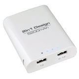 Kaito KA723 2-in-1 Battery Power Bank and USB Wall Charger 5200 MAH in One Body, 2 USB Outputs and 110-220V AC input