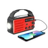 Kaito V3 AM/FM Weather Radio Solar Hand Crank Radio with 4000mAh-Power Bank Red
