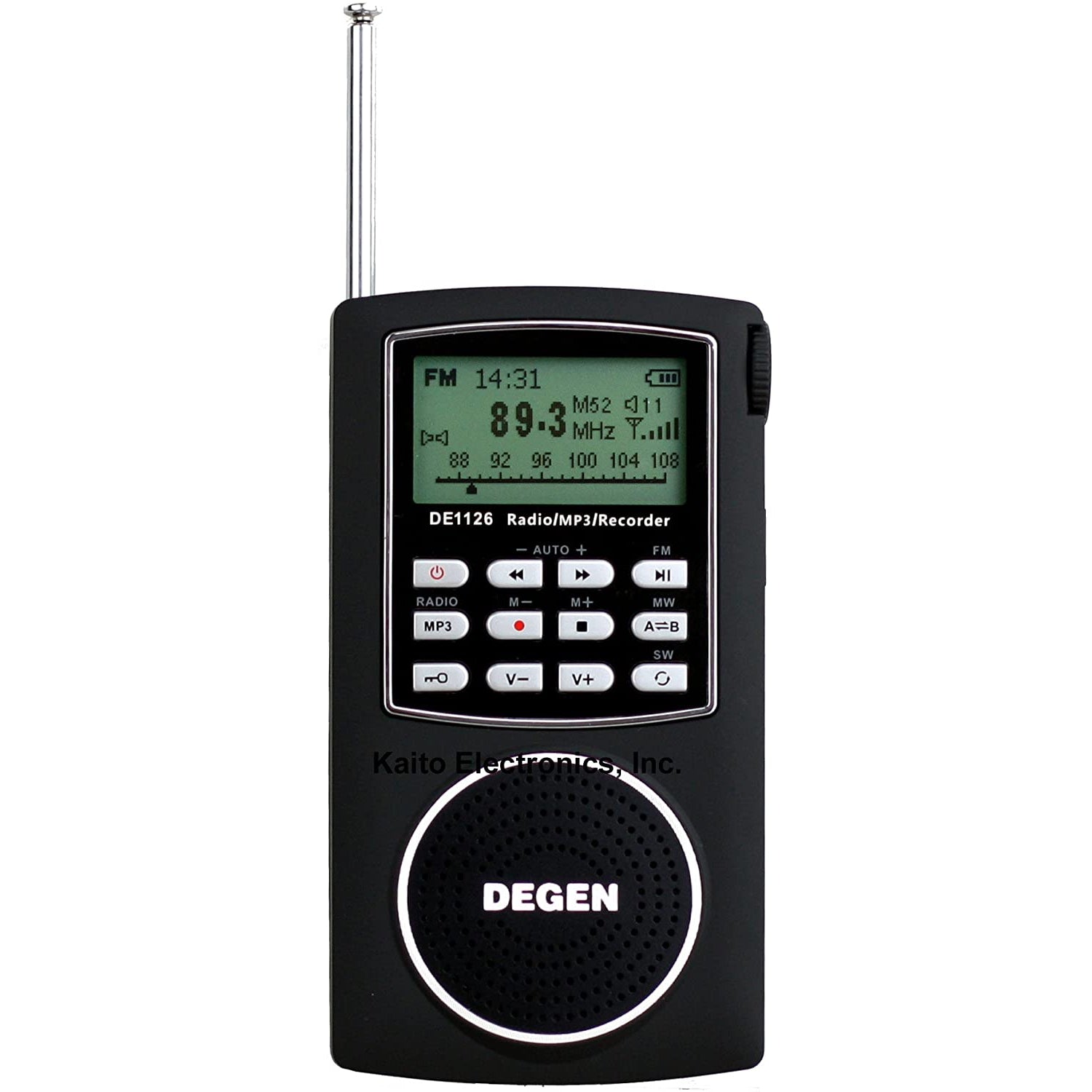 DEGEN DE1126 Ultra-Thin AM/FM/SW Radio with 4GB MP3 Player
