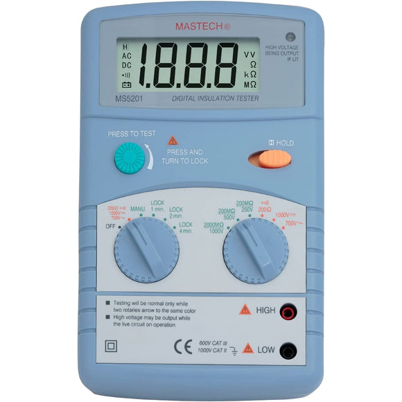 Tekpower OEM MASTECH MS5201 Digital Insulation Tester AC/DC Voltage Detector with Alarm