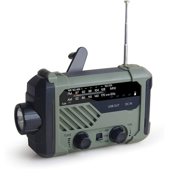 Kaito Emergency Radio XLN-290WB AM/FM NOAA Weather 5-Way Powered Solar Crank Radio Receiver with Siren, LED Flashlight, Reading Lamp & USB Mobile Phone Charger