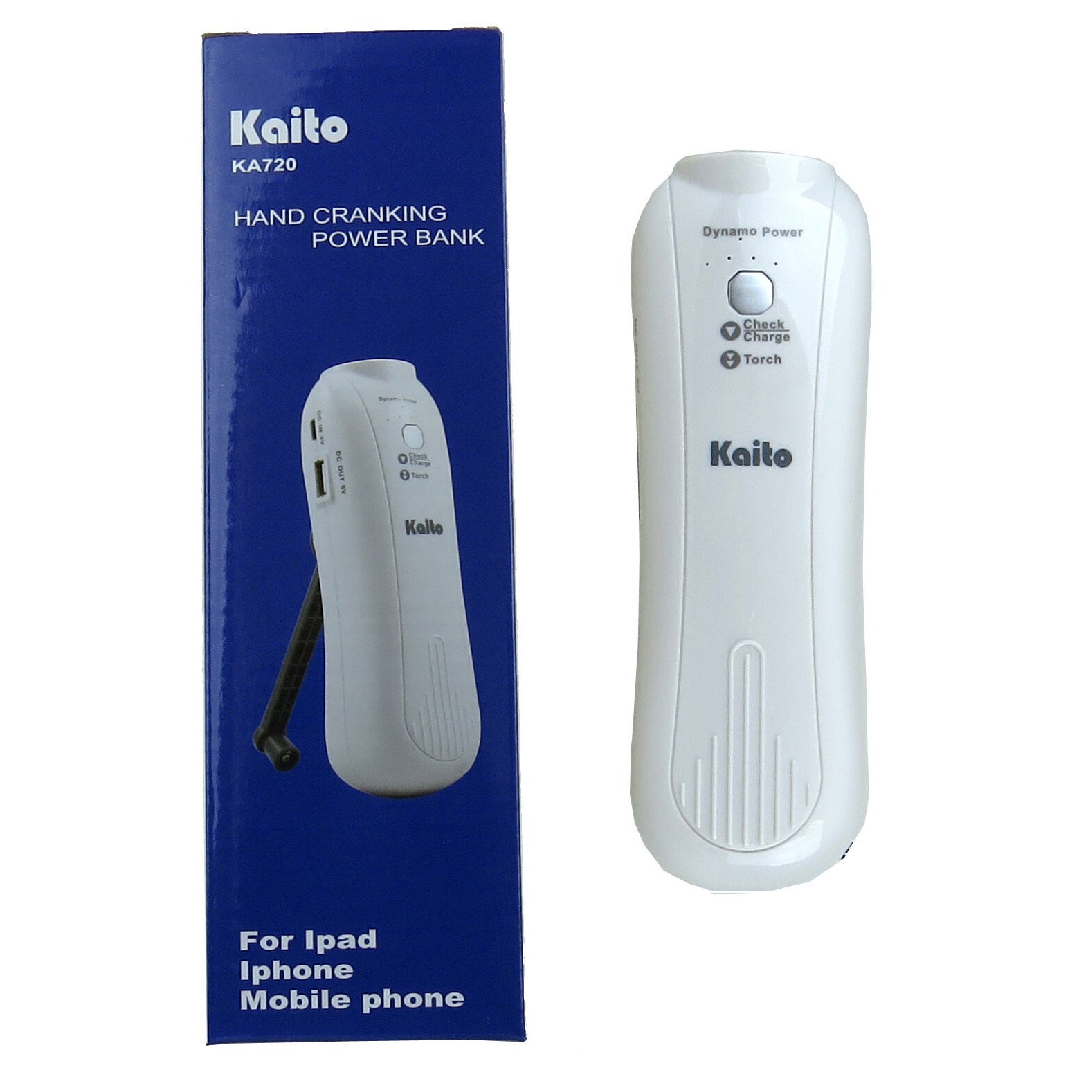 Kaito KA720A Wind-up Portable Rechargeable 5000 mAh Battery Bank – Kaito  Electronic Inc