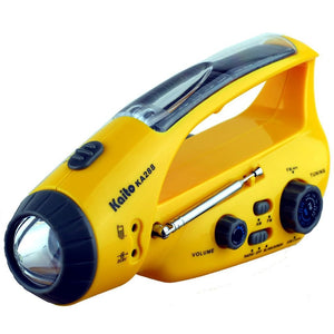 Kaito KA288 3-LED Solar/Wind-up Flashlight with AM/FM Radio