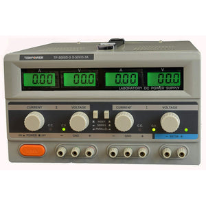Tekpower TP3003D-3 Digital Variable Triple Outputs Linear-Type DC Power Supply, 0-30 Volts @ 0-3 Amps