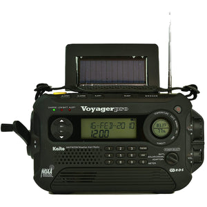 Kaito KA600L Emergency AM/FM/SW NOAA Weather Alert Radio with Solar Crank Black