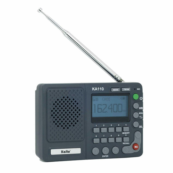 Kaito KA110 Compact Digital AM/FM NOAA Weather Radio and MP3 Player