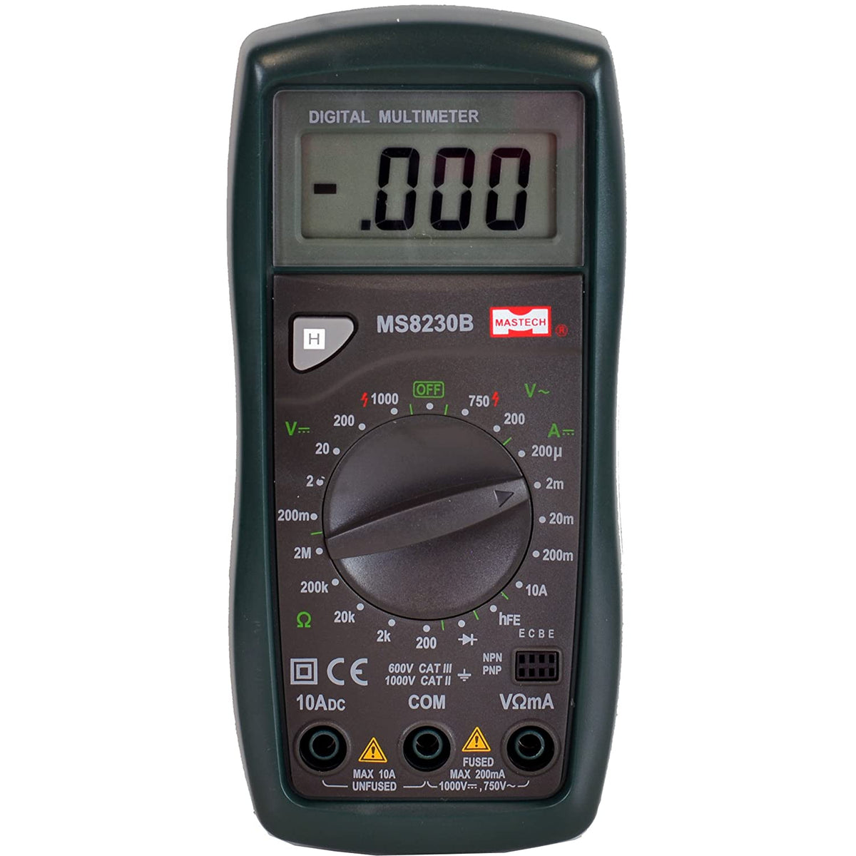 Mastech MS8230B 19-Range Digital Multimeter with Diode and Transistor ...