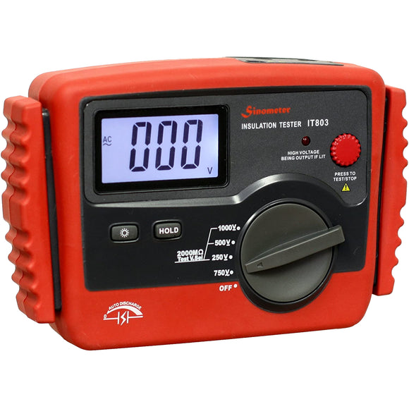 Sinometer IT-803A Digital Insulation Tester, 20 GOhm Maximum – Kaito ...