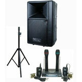 Hisonic PA687S 80W Speaker System with Dual VHF Wireless Microphone