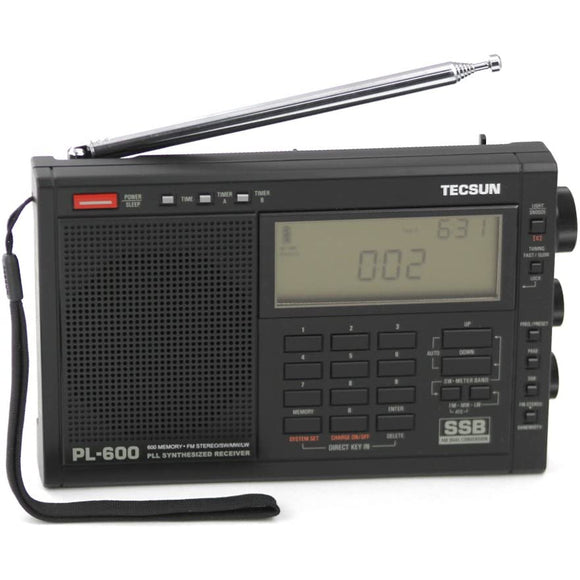 Tecsun PL600 AM/FM/LW SSB Shortwave Radio, Black