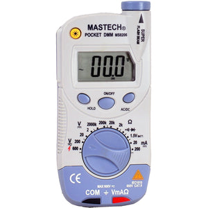 Shanghai Mastech MS8206 Pocket-Size Digital Multimeter with High Accuracy,Flashlight and Super Slim Size