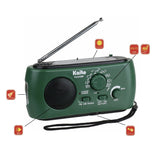 Kaito KA332W Portable Hand Crank Solar AM/FM NOAA Weather Radio Green