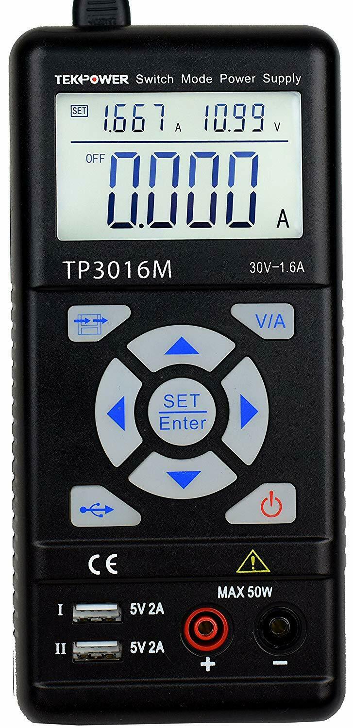 Tekpower TP3016M Portable Handheld Variable DC Power Supply with