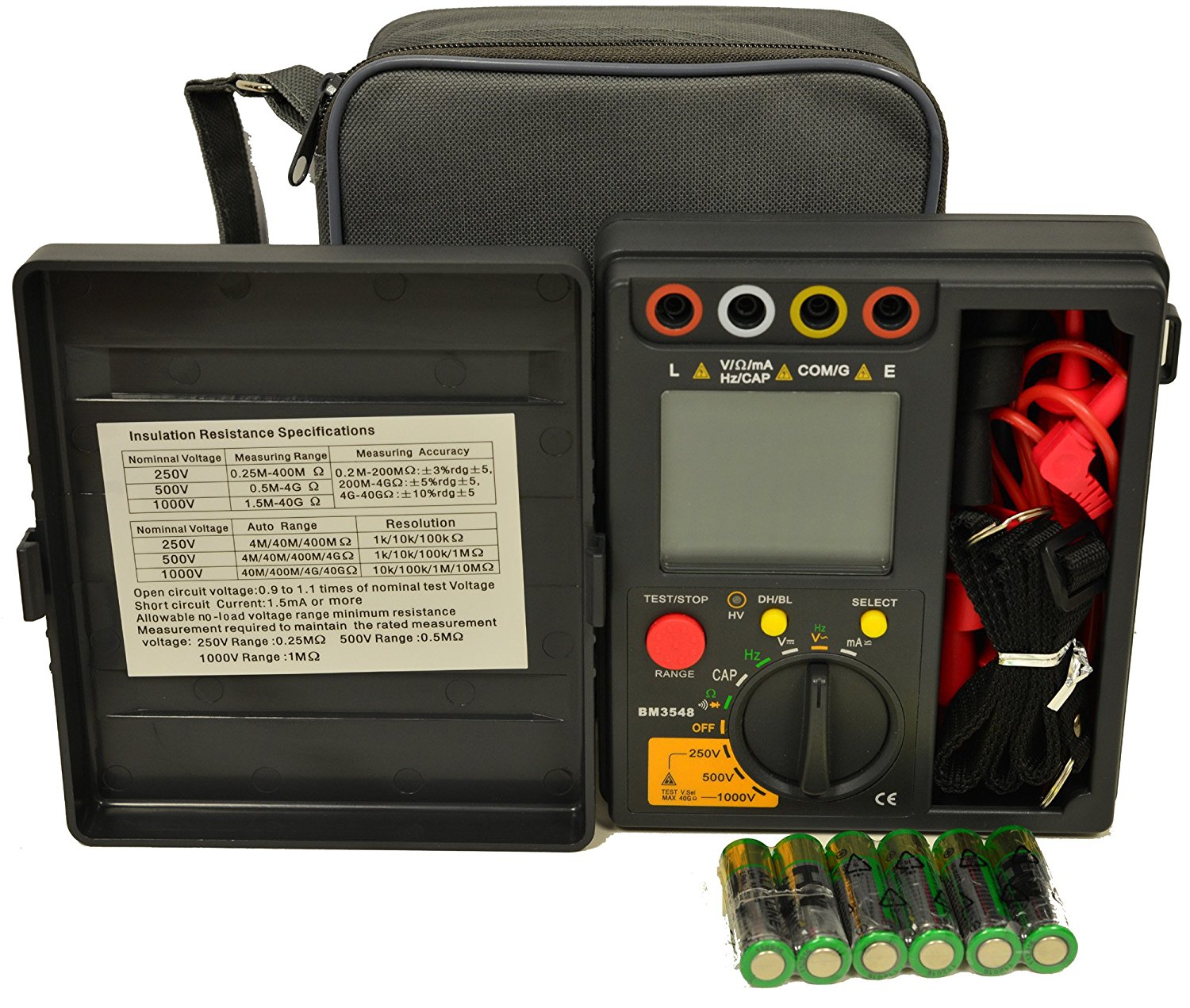 Sinometer BM3548 Digital Multimeter & Insulation Tester, 40 GOhm Maxim ...