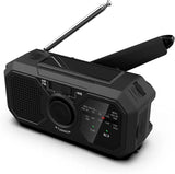 Kaito V5 Emergency AM FM Weather Radio Solar Panel Crank LED Flashlight Black