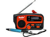 Kaito KA388 AM/FM NOAA Weather Alert Emergency Radio with Crank and Solar Red