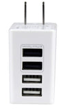 Kaito KA722 34W 4-Port USB Wall Travel Charger for iPhone Smartphone Tablet,110-220V AC input