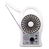 Kaito 3-in-1 KA752 Rechargeable 5" 2-Speed Battery-Powered Personal Fan with Scan FM Radio & 24-LED Camping Lantern