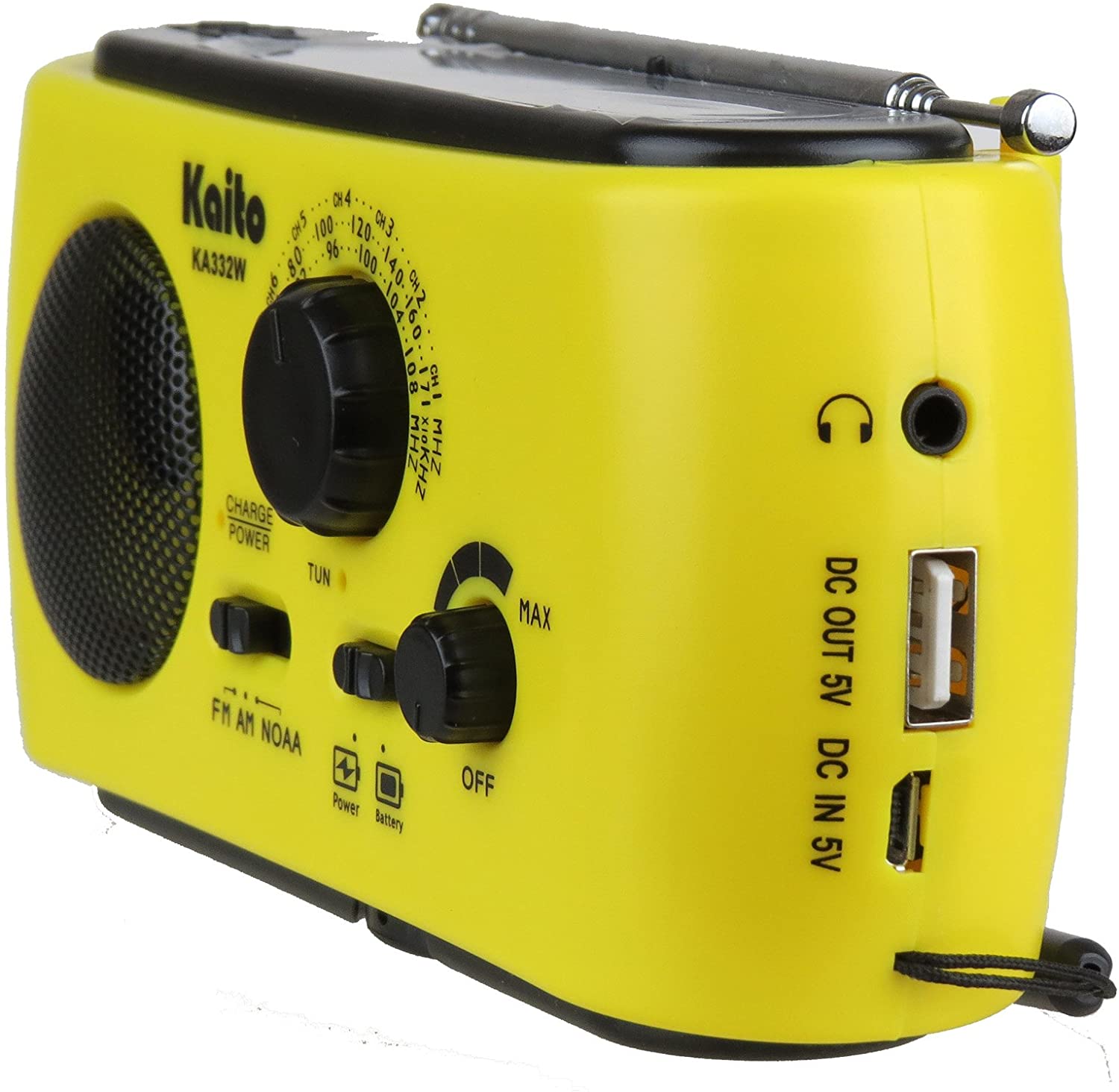 Kaito KA332W Portable Hand Crank Solar NOAA Weather Radio