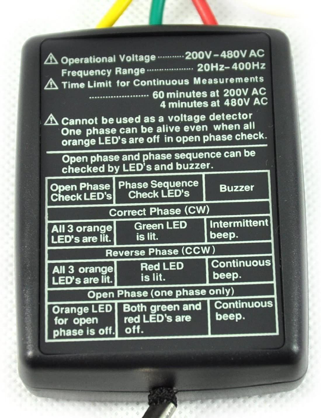 Phase Rotation Indicator Led Panel Tekpower Digital LED Phase Rotation Indicator, 20-400Hz, SSP8030 ...
