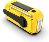 Kaito V5 Emergency AM FM Weather Radio Solar Panel Crank LED Flashlight Yellow