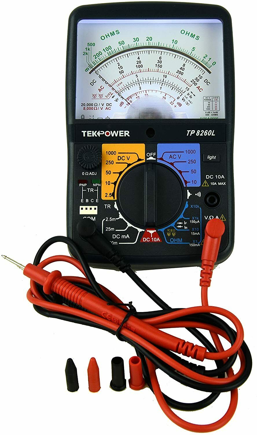 Tekpower TP8260L Analog Multimeter With Back Light, and Transistor