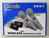 Hisonic 2 X HS308L, A Pair of Wireless Hand Held Microphone HS308L, 2 in 1 Microphone, Wired and Wireless Microphone, 2 Microphone Included