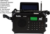 Kaito KA700 AM FM NOAA Weather Radio Recorder Bluetooth Dynamo & Solar - Black