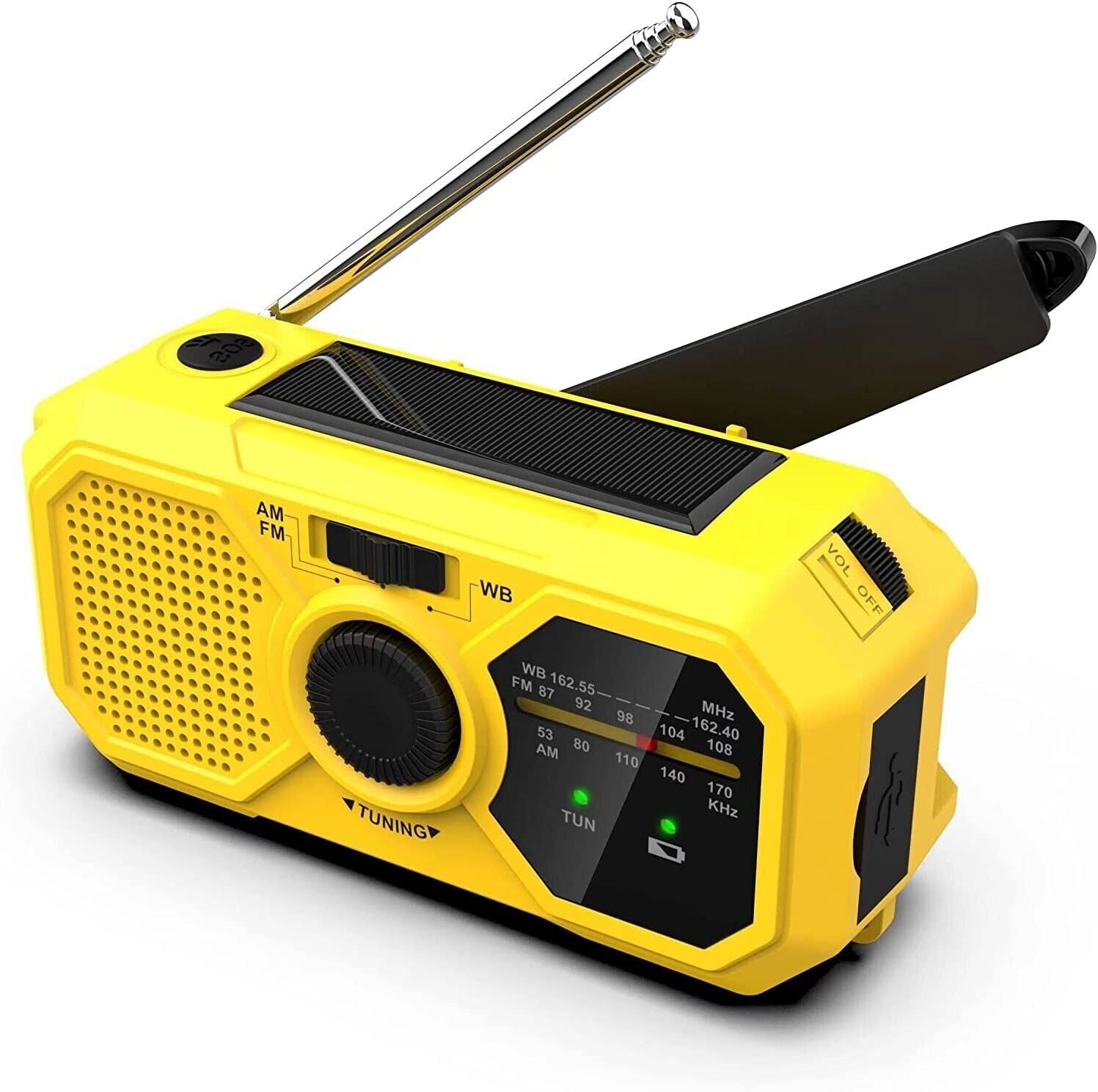 Kaito V5 Emergency AM FM Weather Radio Solar Panel Crank LED