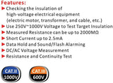 Tekpower OEM MASTECH MS5201 Digital Insulation Tester AC/DC Voltage Detector with Alarm