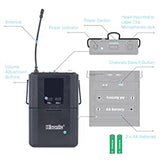 Hisonic HS122B-LL Rechargeable & Portable PA (Public Address) System with Built-in Dual UHF Wireless Microphones (2 Belt-Packs)