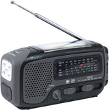 Kaito KA350 Voyager Trek Solar/Crank AM/FM/SW NOAA Weather Radio with 5-LED Flashlight, Gray