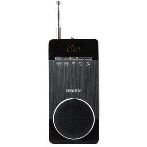 DEGEN DE660 3-in-1 Portable Bluetooth Speaker, Plug-n-Play USB/Micro SD MP3 Player and FM Radio with Voice Prompt, Gray