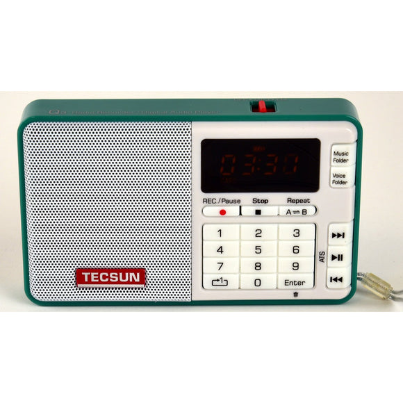 Tescun Q3 Mini Size MP3 Player, FM Radio and Voice/Radio Recorder, Green