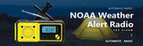Kaito KA368 Digital Solar Crank AM FM NOAA Weather Radio with Flashlight Yellow