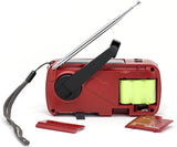 Kaito V1 Voyager Solar/Dynamo AM/FM/SW Emergency Radio with Cell Phone Charger and 3-LED Flashlight, Red
