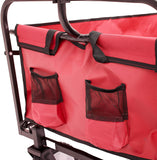Kaito TC3015 Collapsible Outdoor Utility Wagon with 8" Wheels and Padded Handle (Red)