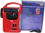 Kaito KA339 Dynamo Solar Powered AM/FM Radio and Flashlight With Solar Panel and Charge out Feature (Red)