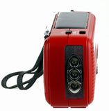 Kaito V1 Voyager Solar/Dynamo AM/FM/SW Emergency Radio with Cell Phone Charger and 3-LED Flashlight, Red