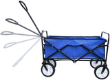 Kaito TC3015 Collapsible Outdoor Utility Wagon with 8" Wheels and Padded Handle (Blue)